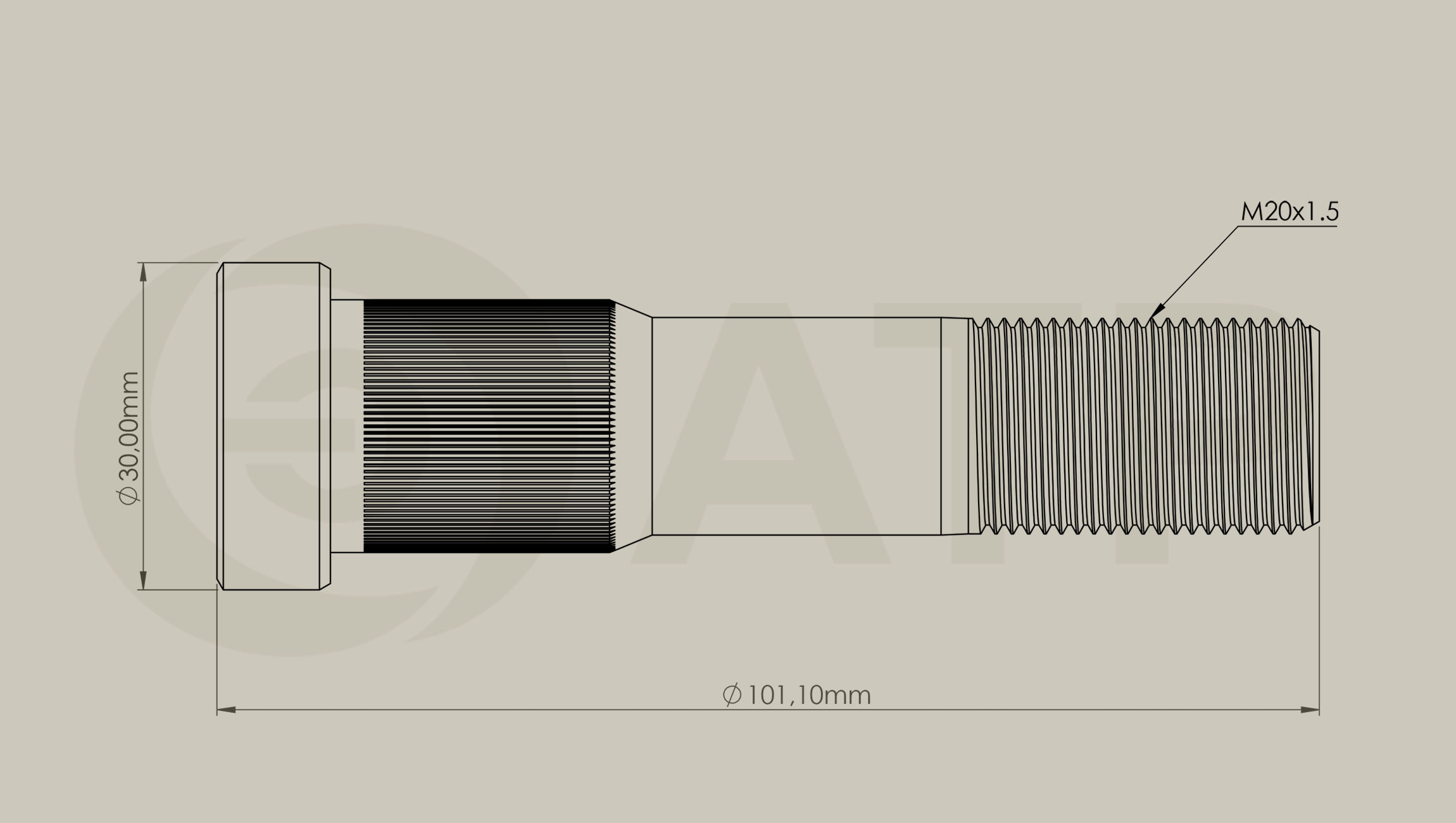 BOLT, RIBBED SHOULDE