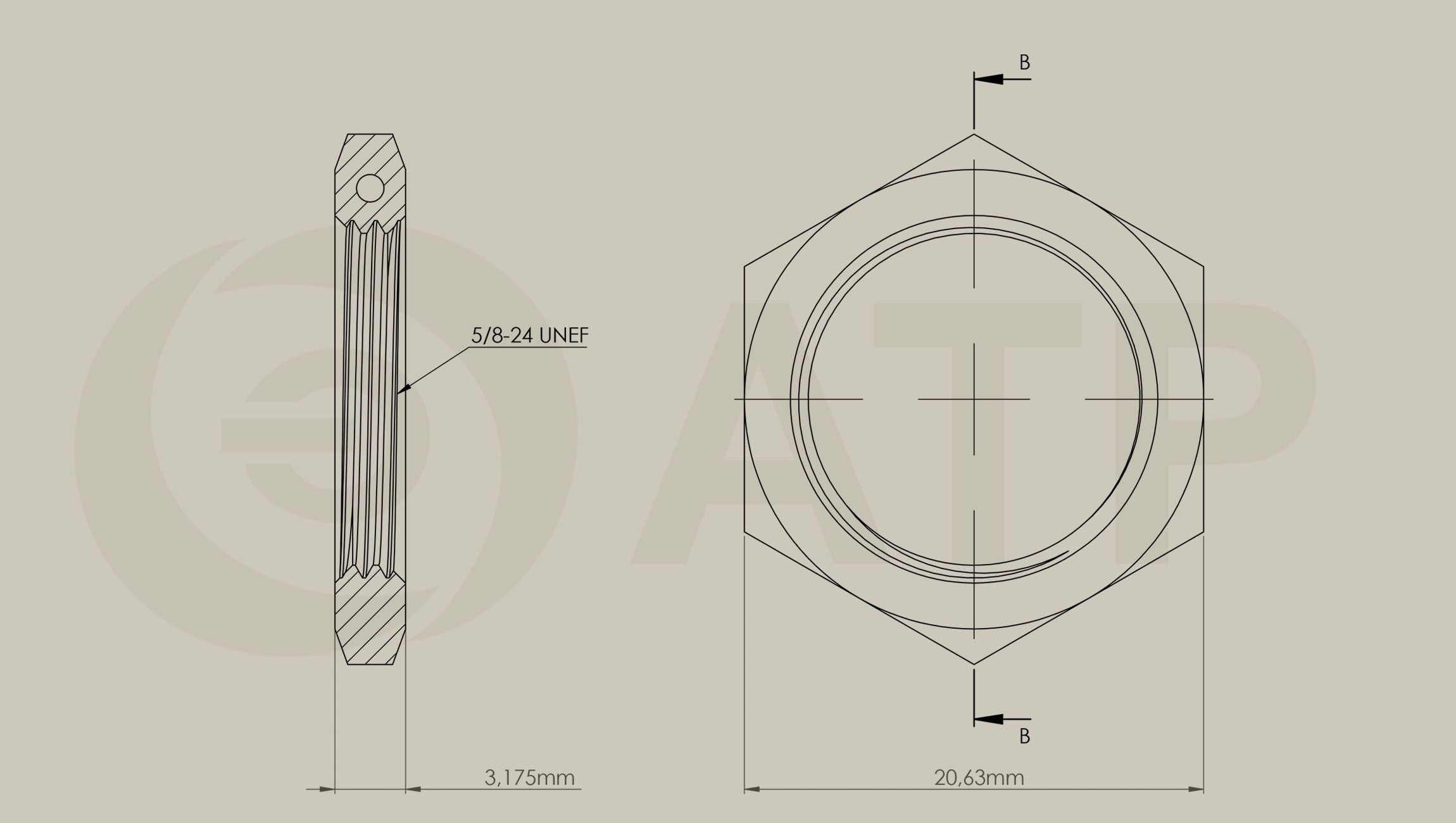 MS21340-05,STAINLESS STEEL NUT-PLAIN-HEXAGON