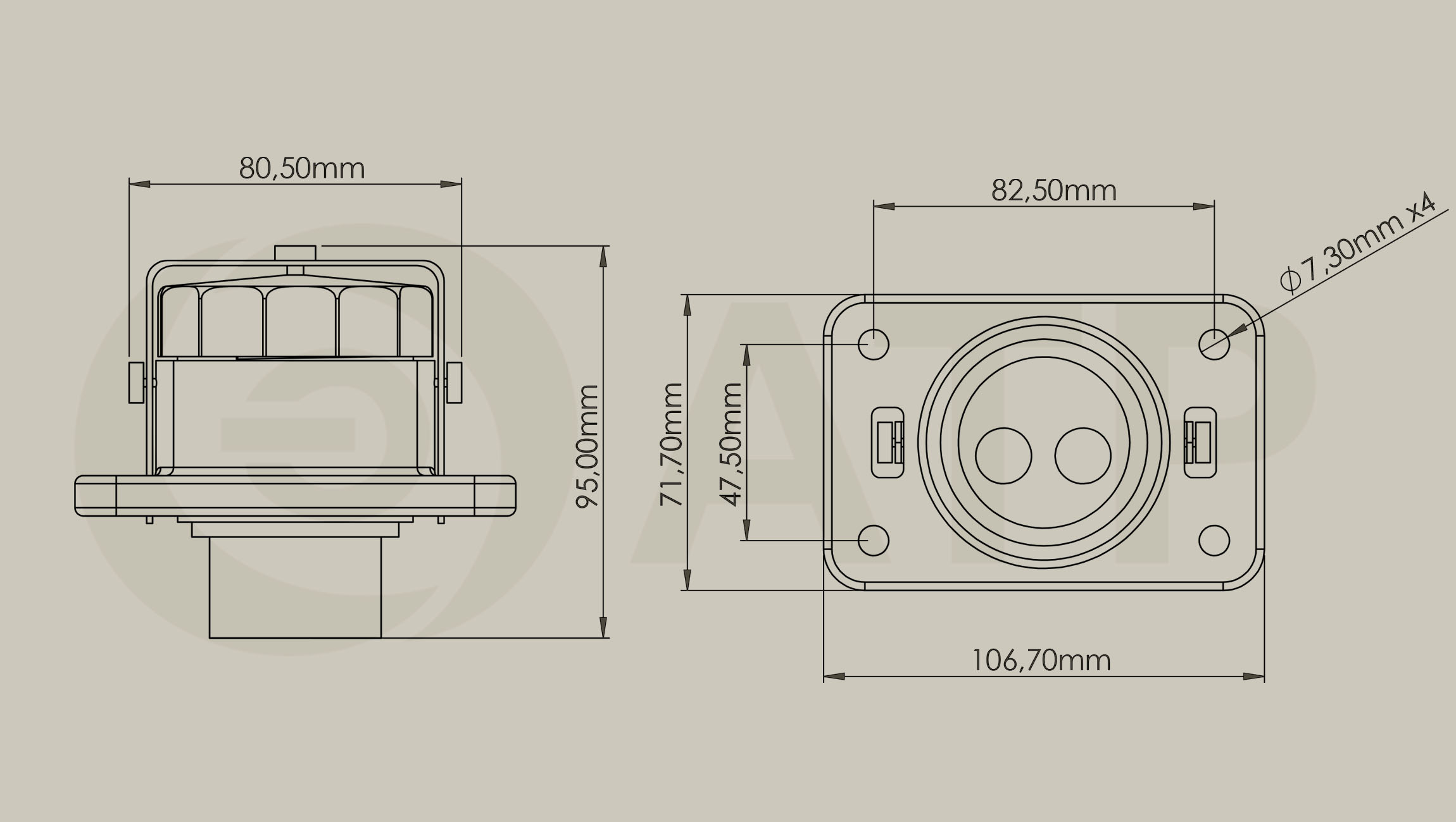 POWER CONNECTOR, RECEPTACLE,MS75058-1